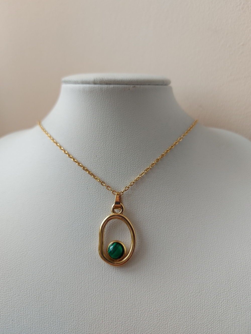 Green & Gold Color Unique Pendant Necklace (Can't Ship Until May 16th)